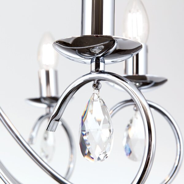 Orion LU 1658/8 - Lampadario di cristallo a sospensione con catena ALESSIA 8xE14/40W/230V cromo lucido