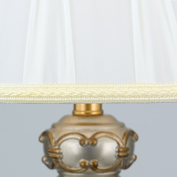 Orion Stl 12-1097/1 - Lampada con piedistallo TIZIA 1xE27/60W/230V bianco/oro/patina