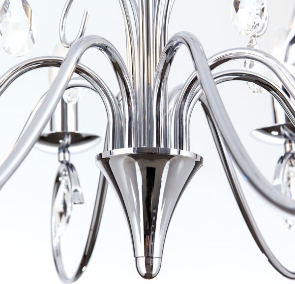 Orion LU 1658/8 - Lampadario di cristallo a sospensione con catena ALESSIA 8xE14/40W/230V cromo lucido