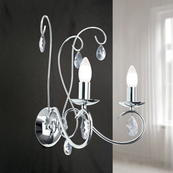 Orion WA 2-1093/2- Applique di cristallo ALESSIA 2xE14/40W/230V cromo lucido