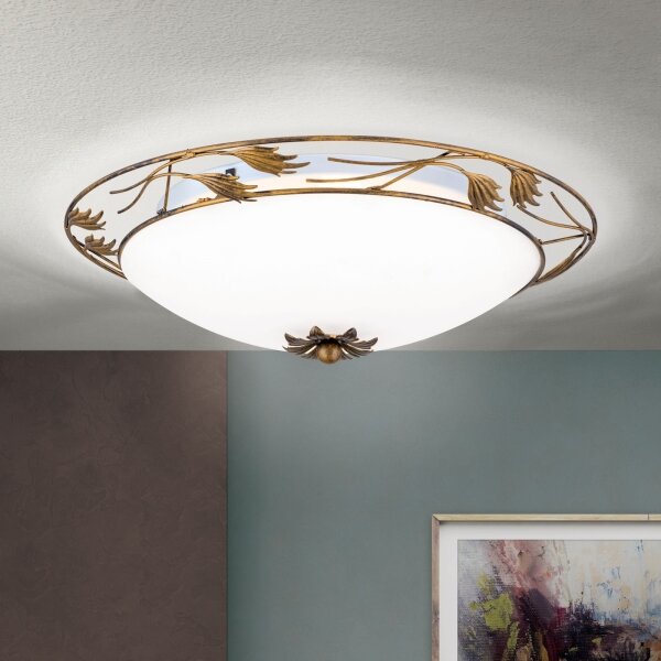 Orion DL 7-509/50 - Plafoniera FLEUR 3xE27/60W/230V diametro 50 cm bronzo