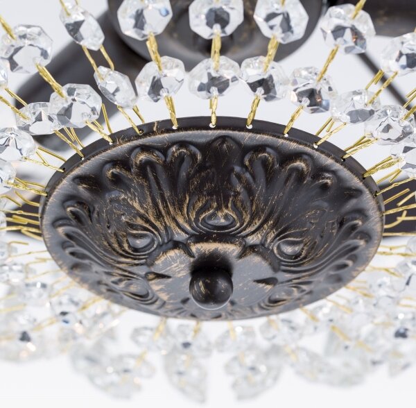 Orion DL 7-487/3-Lampadario di cristallo a sospensione con supporto rigido ARILA 3xE14/40W/230V diametro 40 cm marrone/patina