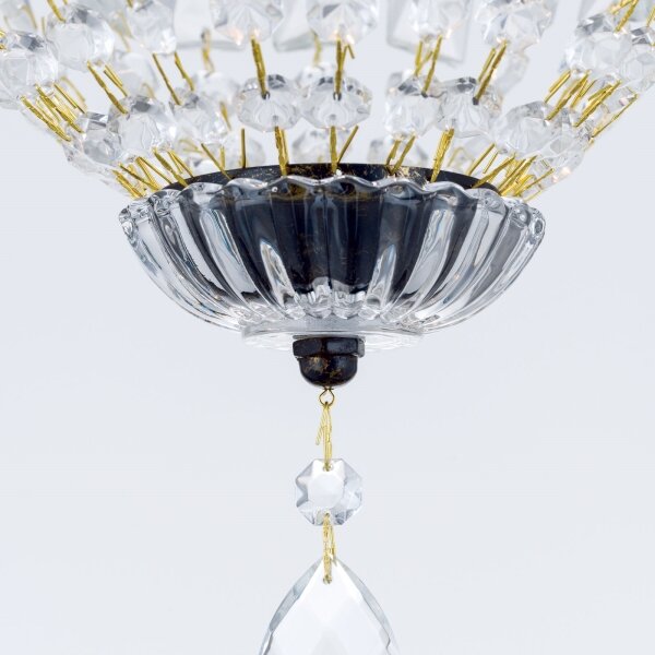Orion HL 6-1498/1 - Lampadario di cristallo a sospensione con catena ARILA 1xE27/60W/230V marrone/patina