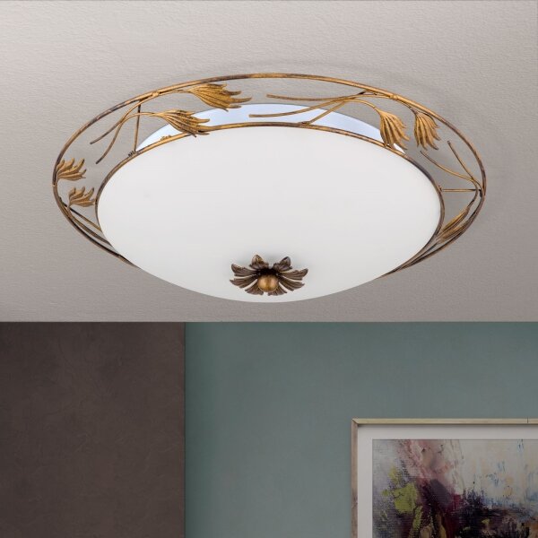 Orion DL 7-509/50 - Plafoniera FLEUR 3xE27/60W/230V diametro 50 cm bronzo