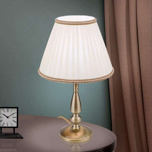 Orion LA 4-1085/1 - Lampada da tavolo TONIA 1xE27/60W/230V diametro 30 cm bianco/bronzo