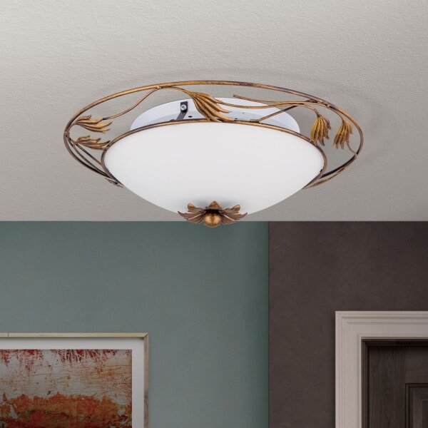 Orion DL 7-509/40 - Plafoniera FLEUR 2xE27/60W/230V diametro 40 cm bronzo