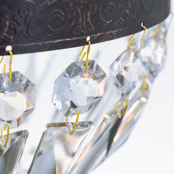 Orion HL 6-1551/1 - Lampadario di cristallo a sospensione con catena ARILA 1xE27/60W/230V marrone/patina