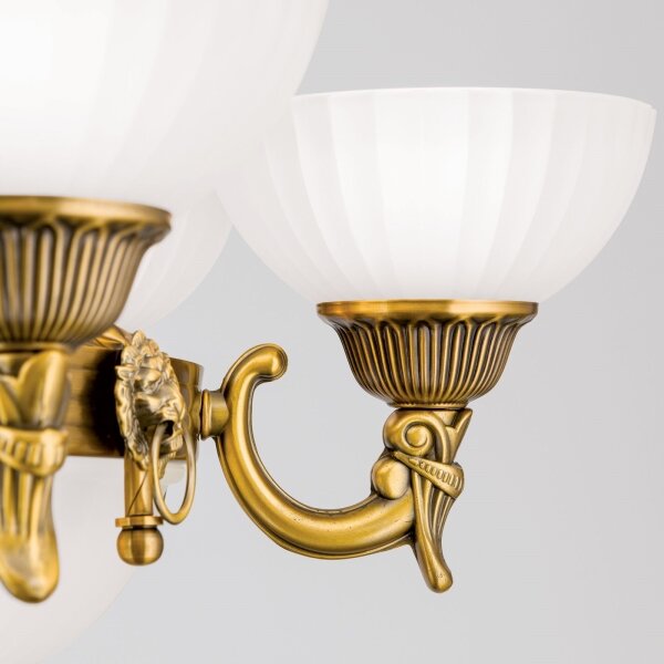 Orion LU 1689/6+3 - Lampadario a sospensione con catena ROCCA 9xE27/60W/230V diametro 75 cm bronzo/bianco
