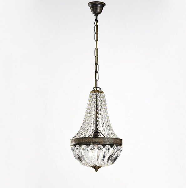 Orion HL 6-1551/1 - Lampadario di cristallo a sospensione con catena ARILA 1xE27/60W/230V marrone/patina