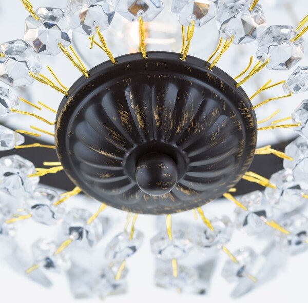 Orion HL 6-1551/1 - Lampadario di cristallo a sospensione con catena ARILA 1xE27/60W/230V marrone/patina