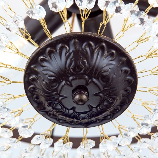 Orion DL 7-542/6-Lampadario di cristallo a sospensione con supporto rigido ARILA 6xE27/60W/230V diametro 60 cm marrone/patina