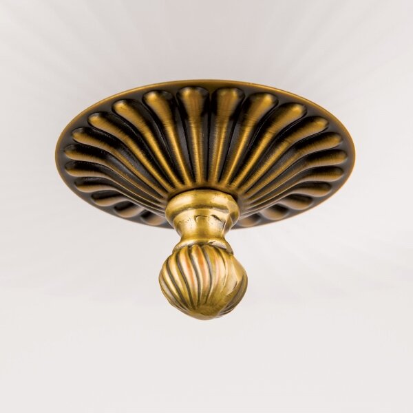 Orion LU 1689/6+3 - Lampadario a sospensione con catena ROCCA 9xE27/60W/230V diametro 75 cm bronzo/bianco