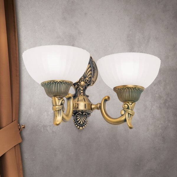 Orion WA 2-1201/2 - Applique ROCCA 2xE27/60W/230V bronzo/bianco