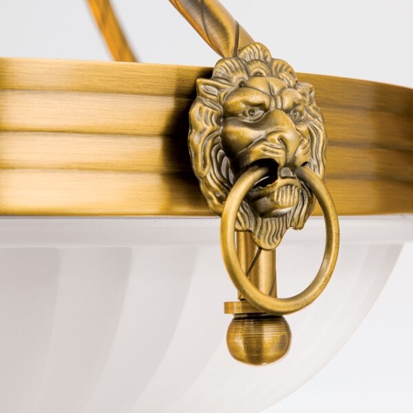 Orion LU 1689/3+3 - Lampadario a sospensione con catena ROCCA 6xE27/60W/230V diametro 64 cm bronzo/bianco