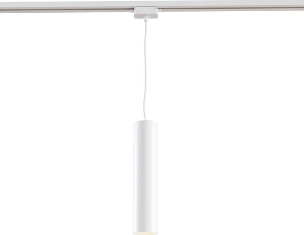 Faretto a Sospensione per Sistema Illuminazione Binario 50W GU10 in Alluminio Bianco