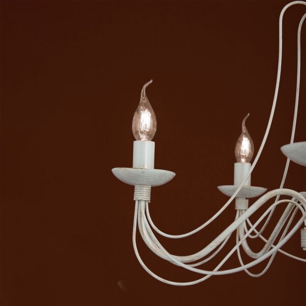 Orion LU 1531/5 - Lampadario a sospensione con catena VELA 5xE14/40W/230V diametro 60 cm bianco/oro/patina