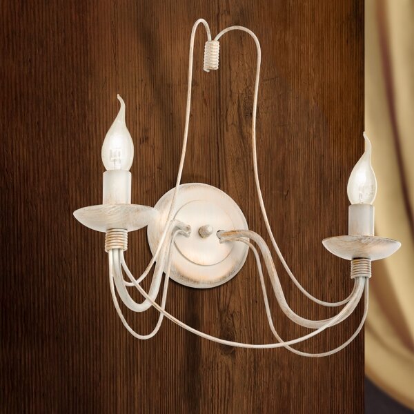 Orion WA 2-809/2 - Applique VELA 2xE14/40W/230V bianco/oro/patina