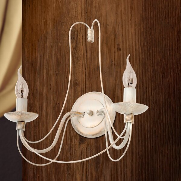 Orion WA 2-809/2 - Applique VELA 2xE14/40W/230V bianco/oro/patina