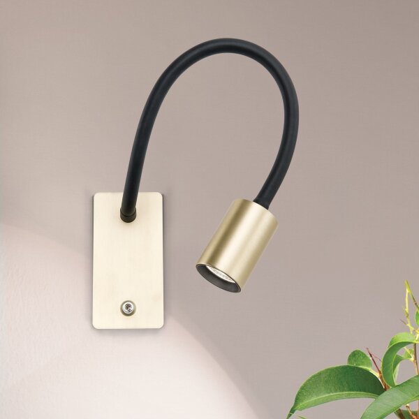 Orion WA 2-1342 - LED Lampada flessibile da parete piccola KURT LED/5W/230V oro
