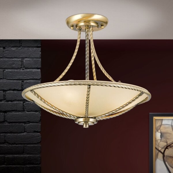 Orion DL 7-568/3 - Lampadario a sospensione con supporto rigido MAURO 3xE27/60W/230V diametro 42 cm bronzo