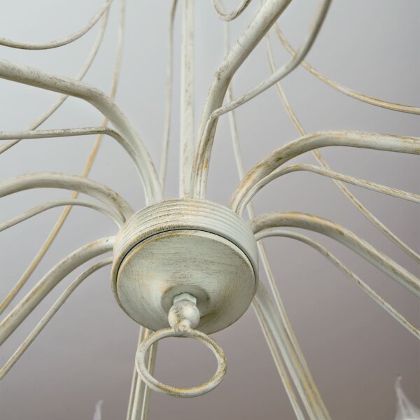 Orion LU 1531/8 - Lampadario a sospensione con catena VELA 8xE14/40W/230V diametro 80 cm bianco/oro/patina