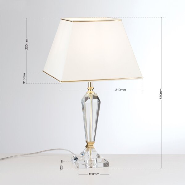 Orion LA 4-1201 - Lampada da tavolo di cristallo VERONIQUE 1xE27/60W/230V color crema/limpido