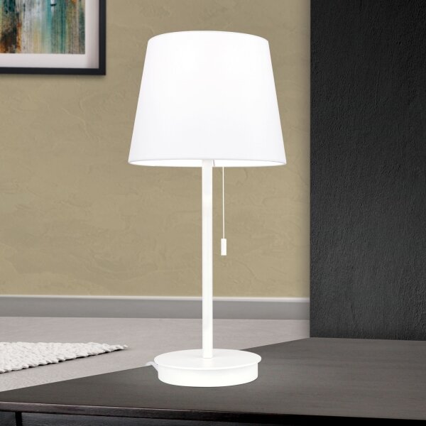 Orion LA 4-1205/1 - Lampada da tavolo con porta USB LUDWIG 1xE27/40W/230V bianco