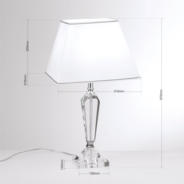 Orion LA 4-1201 - Lampada da tavolo di cristallo VERONIQUE 1xE27/60W/230V bianco/limpido