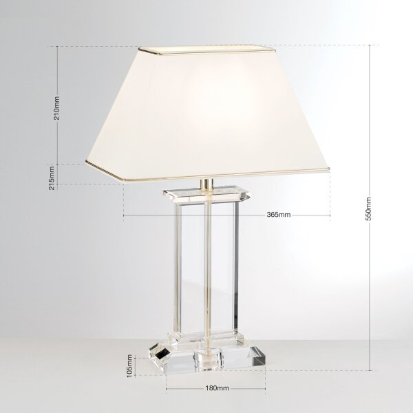 Orion LA 4-1202 - Lampada da tavolo di cristallo VERONIQUE 1xE27/60W/230V color crema/limpido