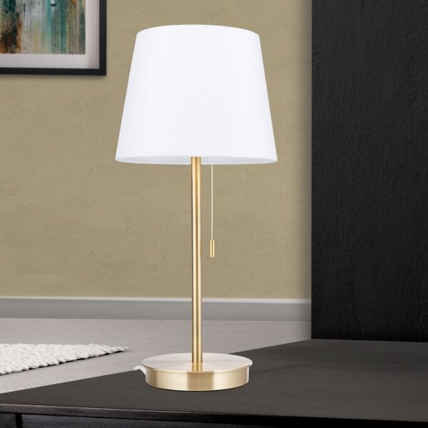 Orion LA 4-1205/1 - Lampada da tavolo con porta USB LUDWIG 1xE27/40W/230V bianco/oro