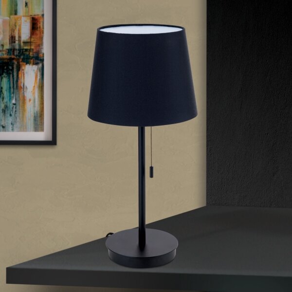Orion LA 4-1205/1 - Lampada da tavolo con porta USB LUDWIG 1xE27/40W/230V nero