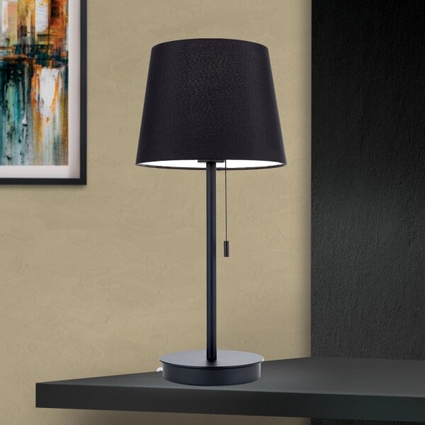Orion LA 4-1205/1 - Lampada da tavolo con porta USB LUDWIG 1xE27/40W/230V nero