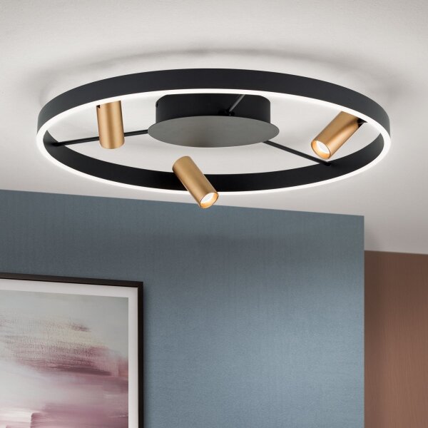 Orion DL 7-686/3-LED Plafoniera dimmerabile BERLIN LED/50W/230V nero/oro
