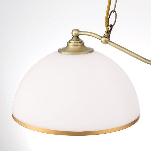 Orion HL 6-1810/2 - Lampadario a sospensione con catena OLD LAMP 2xE27/40W/230V bianco/ottone
