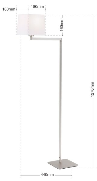 Orion Stl 12-1187/1 - Lampada con piedistallo CARLTON 1xE27/40W/230V bianco/cromo opaco