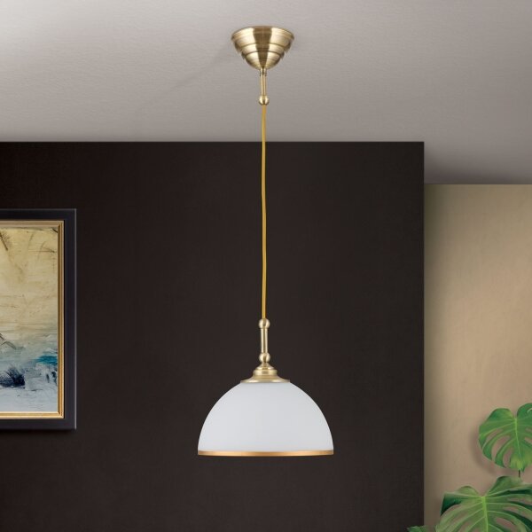 Orion HL 6-1808/1 - Lampadario a sospensione con filo OLD LAMP 1xE27/40W/230V bianco/ottone