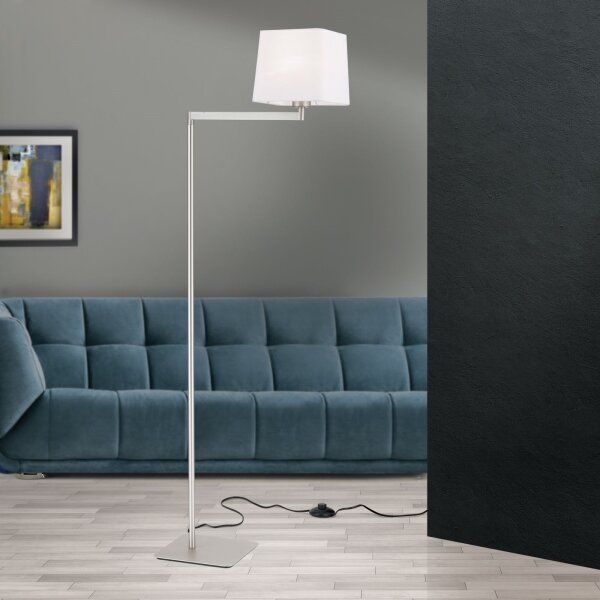 Orion Stl 12-1187/1 - Lampada con piedistallo CARLTON 1xE27/40W/230V bianco/cromo opaco