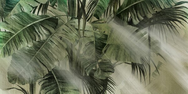 Carta da parati Oasi tropicale di foglie di banano, Carta da parati Natura, u96855 : Uwalls.it
