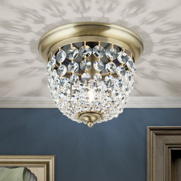 Orion DLU 1840/26-Plafoniera di cristallo PLAFOND 1xE27/40W/230V diametro 26 cm bronzo