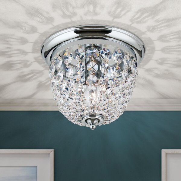 Orion DLU 1840/26-Plafoniera di cristallo PLAFOND 1xE27/40W/230V diametro 26 cm cromo