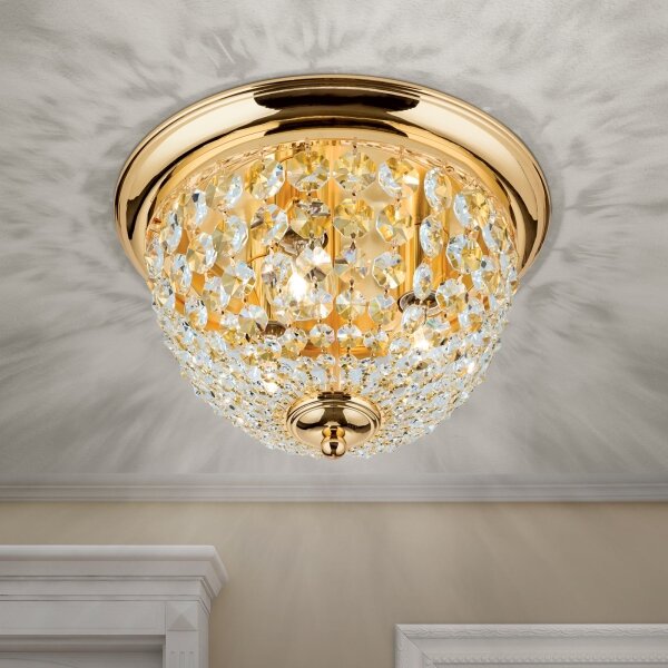 Orion DLU 1840/35-Plafoniera di cristallo PLAFOND 3xE27/40W/230V diametro 35 cm oro