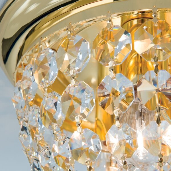 Orion DLU 1840/35-Plafoniera di cristallo PLAFOND 3xE27/40W/230V diametro 35 cm oro