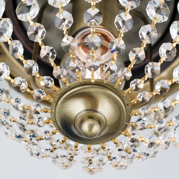 Orion DLU 1840/26-Plafoniera di cristallo PLAFOND 1xE27/40W/230V diametro 26 cm bronzo