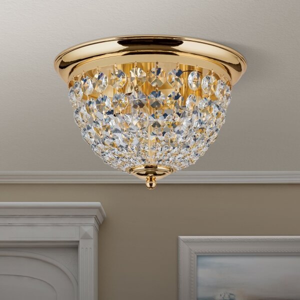 Orion DLU 1840/35-Plafoniera di cristallo PLAFOND 3xE27/40W/230V diametro 35 cm oro