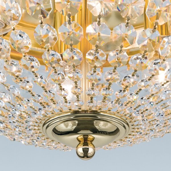 Orion DLU 1840/47-Plafoniera di cristallo PLAFOND 6xE27/40W/230V diametro 47 cm oro