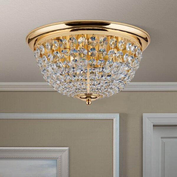 Orion DLU 1840/47-Plafoniera di cristallo PLAFOND 6xE27/40W/230V diametro 47 cm oro
