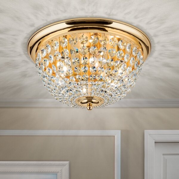 Orion DLU 1840/47-Plafoniera di cristallo PLAFOND 6xE27/40W/230V diametro 47 cm oro