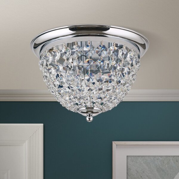 Orion DLU 1840/35-Plafoniera di cristallo PLAFOND 3xE27/40W/230V diametro 35 cm cromo