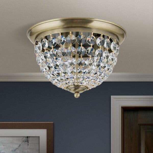 Orion DLU 1840/35-Plafoniera di cristallo PLAFOND 3xE27/40W/230V diametro 35 cm bronzo