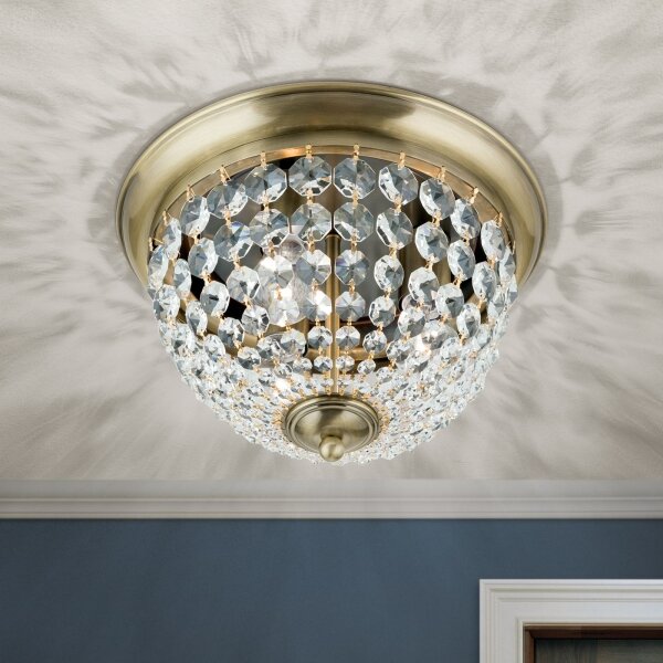 Orion DLU 1840/35-Plafoniera di cristallo PLAFOND 3xE27/40W/230V diametro 35 cm bronzo